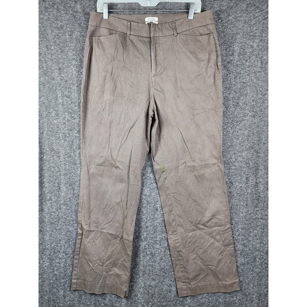 Dockers Ideal Fit Pants Women 12M Brown Loose Fit Straight Leg Business Casual